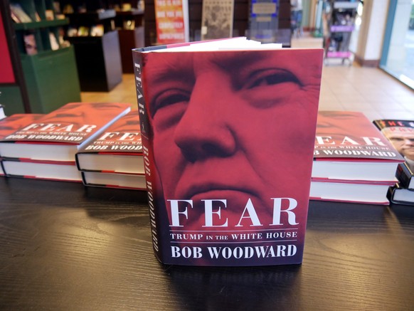 epa07013127 Author and journalist Bob Woodward&#039;s new book Fear: Trump in the White House is displayed in a bookstore in Calabasas, California, USA, 11 September 2018. The book was released today  ...