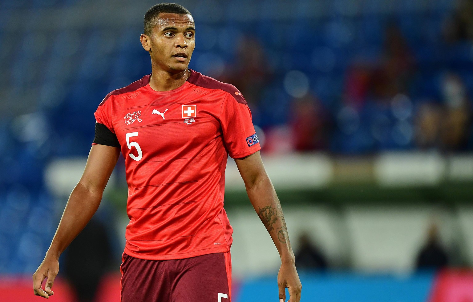 Fussball Manuel Akanji Schweiz Basel, 06.09.2020, Fussball, UEFA Nations League, Gruppenphase, Schweiz - Deutschland 1:1 Basel Johan Cruijff ArenA Schweiz *** Football Manuel Akanji Switzerland Basel, ...