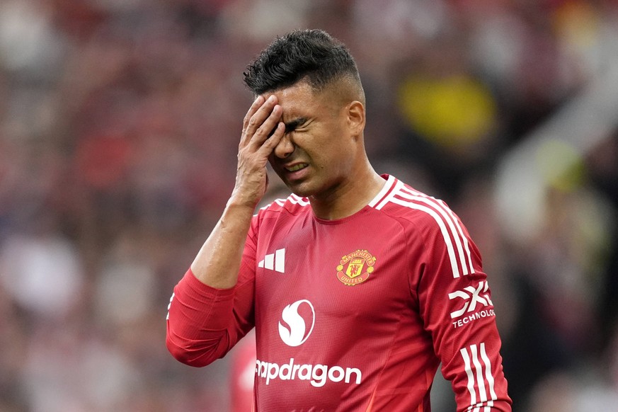Manchester United, ManU v Liverpool - Premier League - Old Trafford Manchester United s Casemiro dejected during the Premier League match at Old Trafford, Manchester. Picture date: Sunday September 1, ...