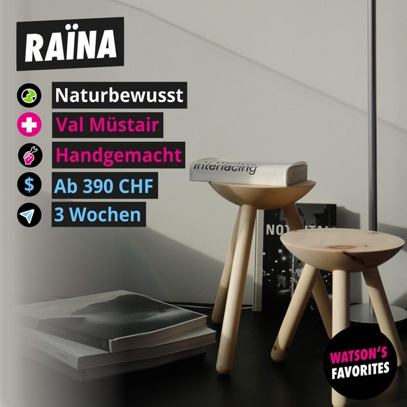 Der Arvenholz Hocker «Milk» und «Milk to go» von Raïna