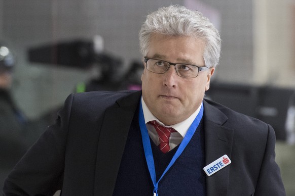 Head Coach Roger Bader from Austria during a international ice hockey game between Switzerland and Austria, at the Lucerne Cup in Lucerne, Switzerland, on Thursday, December 13, 2018. (KEYSTONE/Urs Fl ...