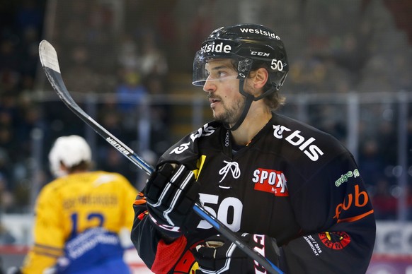 Berns Juhamatti Aaltonen im Eishockey Meisterschaftsspiel der National League zwischen dem SC Bern und dem HC Davos, am Mittwoch, 28. Februar 2018, in der PostFinance Arena in Bern. (KEYSTONE/Peter Kl ...