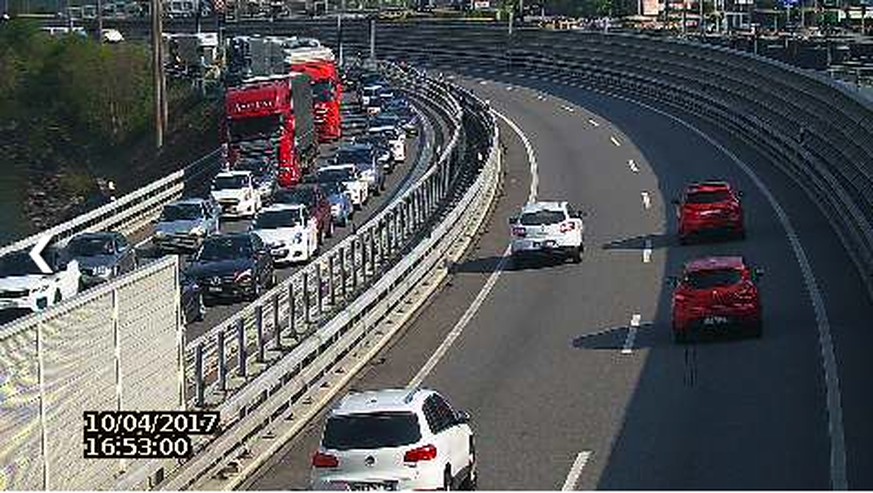 Zwischen Melide und Lugano-Nord hat sich ein Unfall ereignet. Auch hier ist Geduld gefragt.&nbsp;