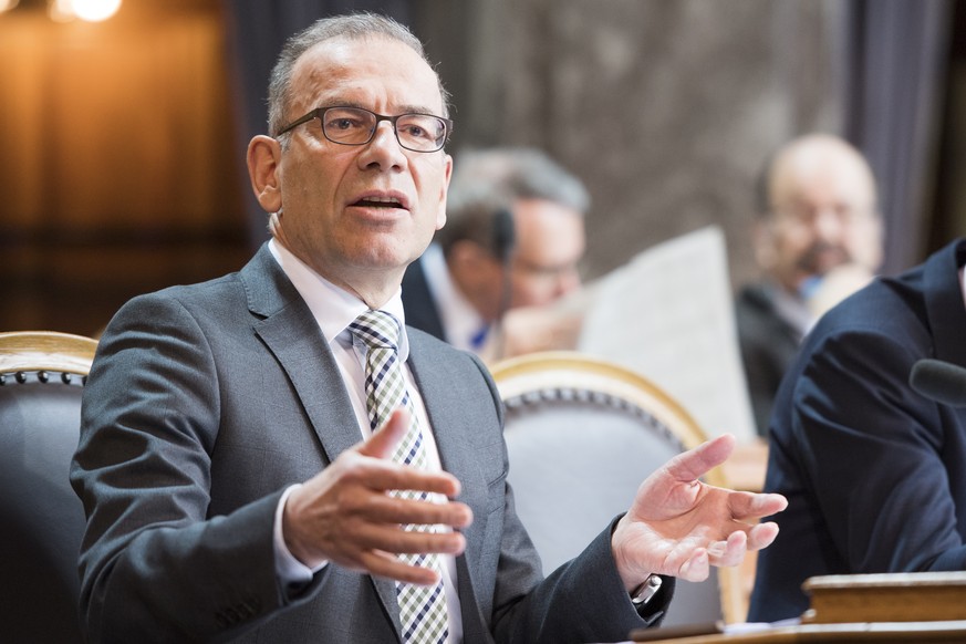 Hannes Germann, SVP-SH, spricht an der Fruehlingssession der Eidgenoessischen Raete, am Dienstag, 7. Maerz 2017 im Staenderat in Bern. (KEYSTONE/Anthony Anex)