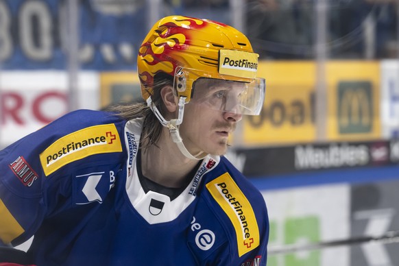Le Top Scorer PostFinance Marcus Soerensen (HCFG) est photographie, lors de l&#039;acte 3 des demi-finales des play-off du championnat suisse de hockey sur glace de National League entre Fribourg-Gott ...