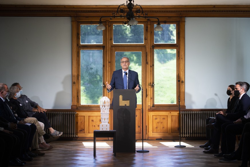 Bundespraesident Guy Parmelin bei der Vorstellung des