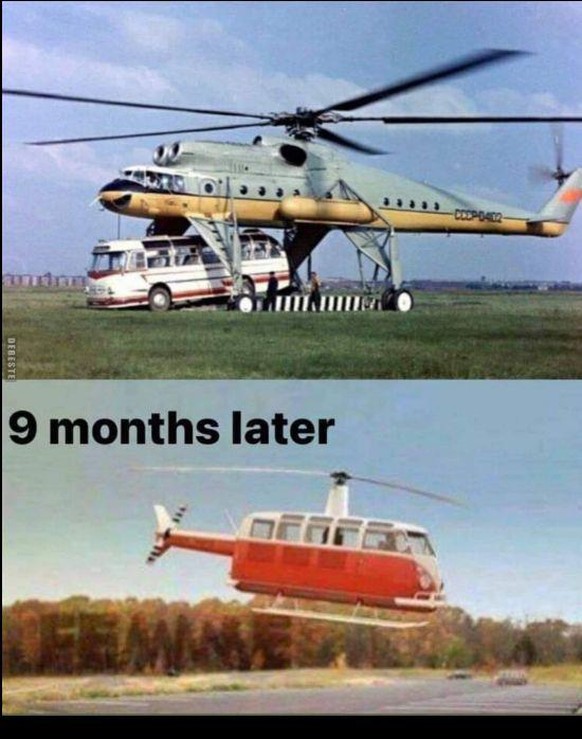 🚨 JETZT und nur HEUTE! PICDUMP für 9999.99*!!! Zuschlagen!!! 🚨\nWas kommt dabei heraus, wenn man einen Heli mit einem Bus kreuzt? Schenau ein Helivan. 😂