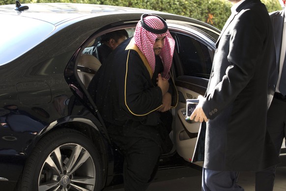 FILE In this Monday, Jan.6, 2020 file photo, Saudi Deputy Minister of Defense Khalid bin Salman Al Saud arrives for a private meeting with Secretary of State Mike Pompeo at the Department of State in  ...