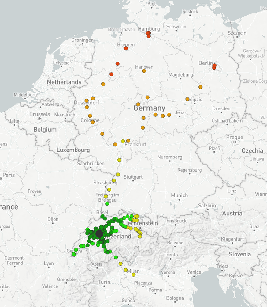 Bern Direkte Verbindungen ins Ausland Zug