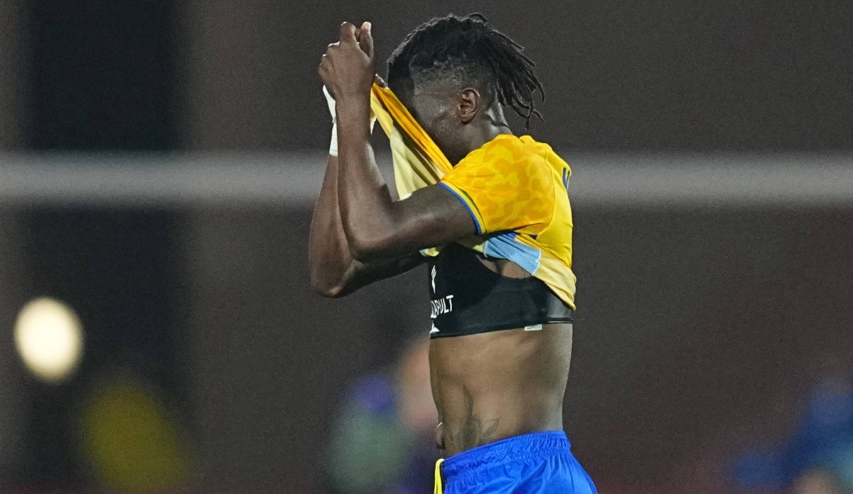 Clech Ruben Loufilou Ndella Gabon with post game despair during the Africa Cup Of Nations match between Gabon and Ivory Coast at Marrakesh Stadium on December 31, 2025 in Marrakech, Morocco. Photo by  ...