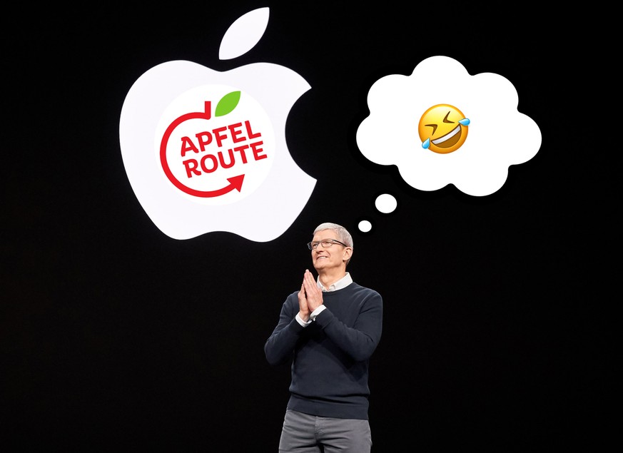 Was Tim Apple Cook vom deutschen Veloweg-Logo hält, ist nicht bekannt.