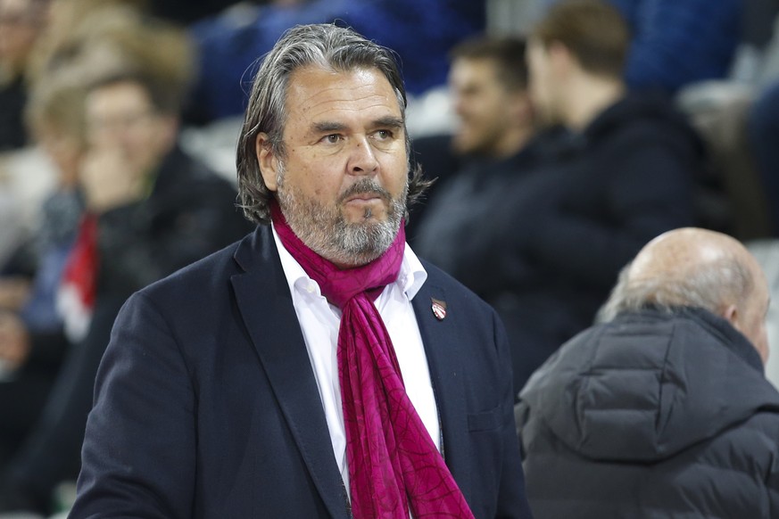 Thuns Praesident Markus Luethi vor dem Super League Spiel zwischen dem FC Thun und dem FC Luzern am Samstag, 22. Ferbruar 2020 in der Stockhorn Arena in Thun. (KEYSTONE/Peter Klaunzer)