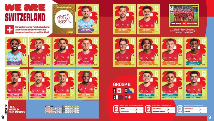 FIFA World Cup 2026[TM] sticker collection United Edition / Weiterer Text über ots und www.presseportal.ch/de/nr/100020842 / Die Verwendung dieses Bildes für redaktionelle Zwecke ist unter Beachtung a ...
