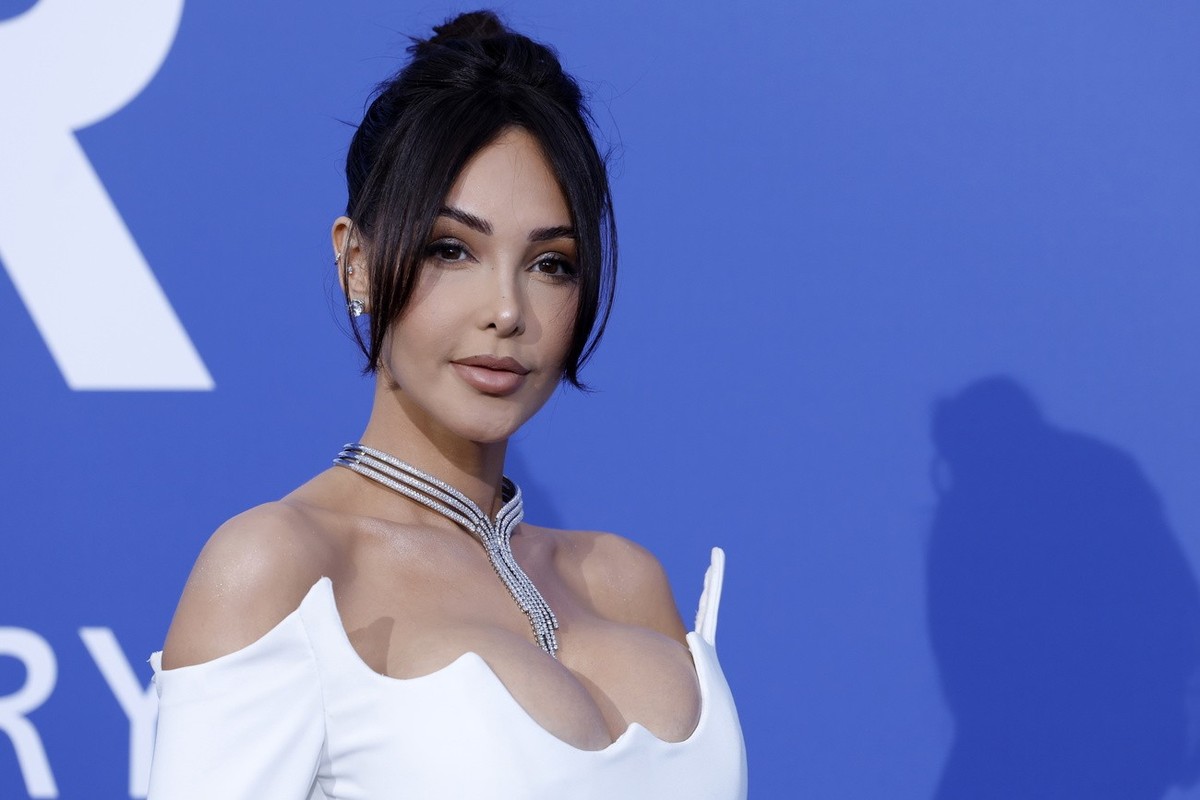epa10653493 Nabilla Benattia attends the Cinema Against AIDS amfAR Gala within the scope of the 76th annual Cannes Film Festival, at the 'Hotel du Cap-Eden-Roc' in Cap d'Antibes, France ...