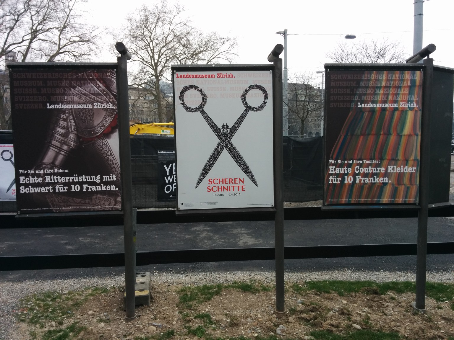 Plakatwerbung des Landesmuseums in Zürich.