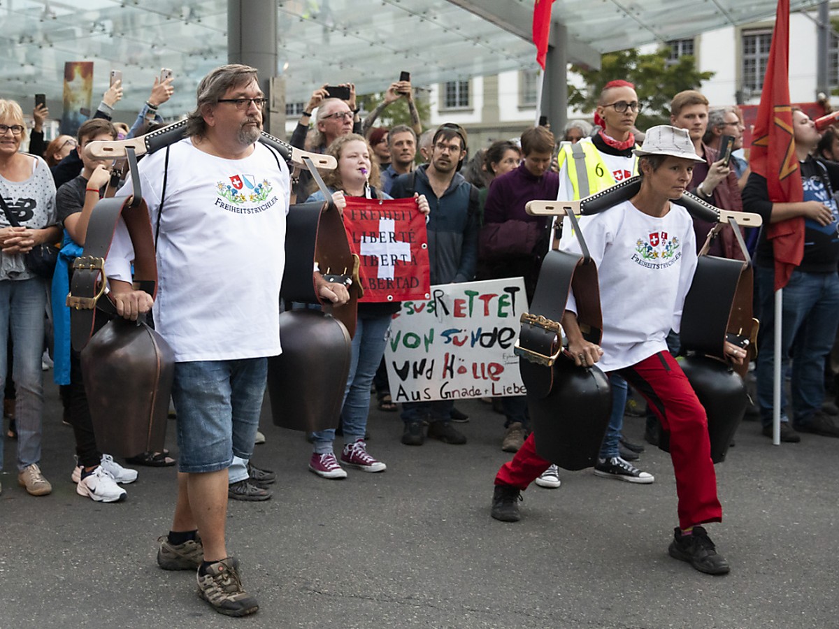 Les "Freiheitstrychler" participent