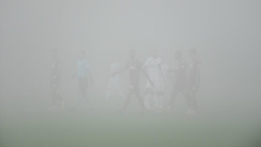 The start of the Group D, 5th round soccer match of the European Conference League 1. FC Slovacko vs Cologne in Uherske Hradiste, Czech Republic, October 27, 2022, was postponed due to thick fog. CTKx ...