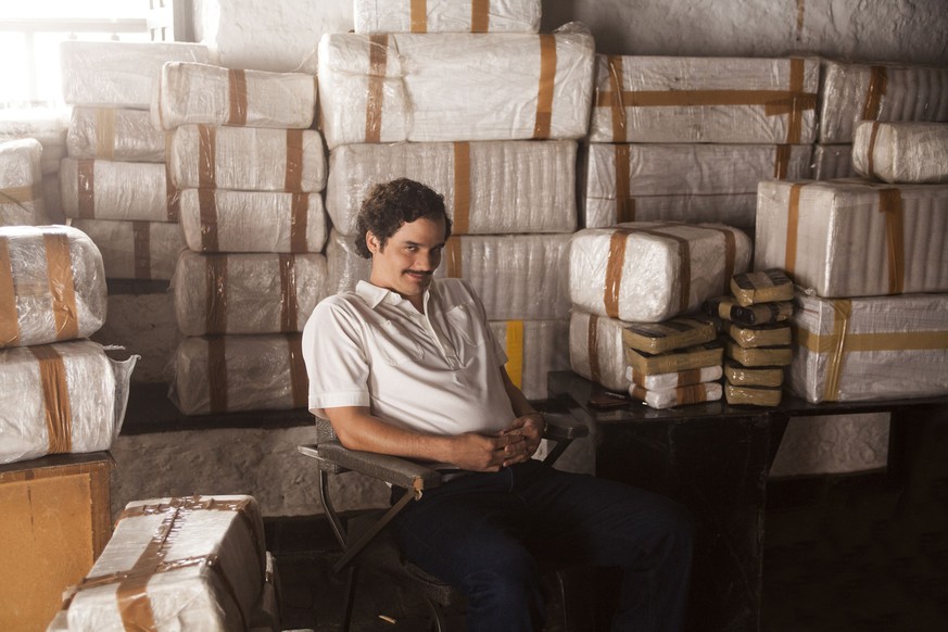 Wagner Moura als Pablo Escobar in der Netflix-Serie Narcos. Escobar war in den 70er und 80er-Jahren der wohl mächtigste und brutalste Drogenhändler in Kolumbien.