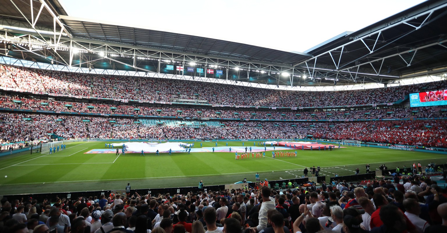 Heute Abend werden alle Blick auf das Innnere des Wembley-Stadions gerichtet sein.