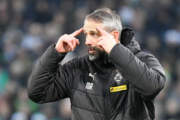 epa08080451 Moenchengladbach&#039;s head coach Marco Rose during the German Bundesliga soccer match between Borussia Moenchengladbach and SC Freiburg in Leverkusen, Germany, 18 December 2019. EPA/ULRI ...