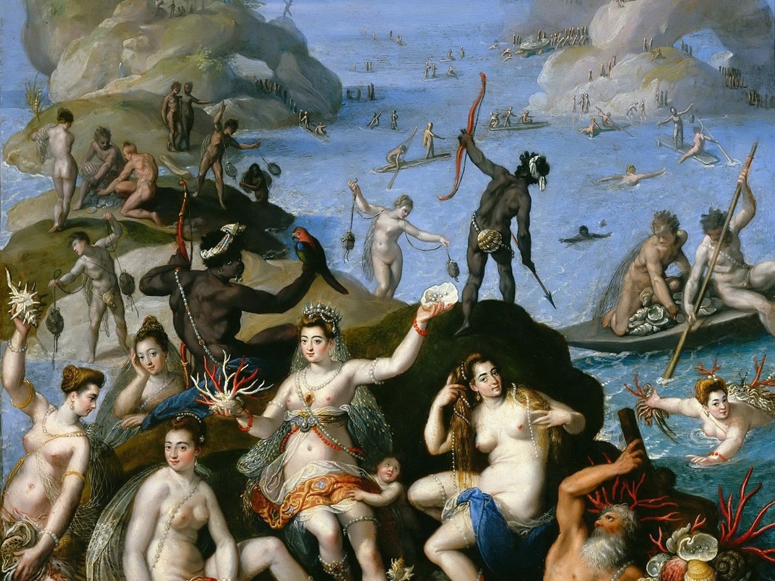 Jacopo Zucchis Allegorie der Entdeckung Amerikas, 1585 (Ausschnitt).
https://gallerix.org/storeroom/729189807/N/48790419/