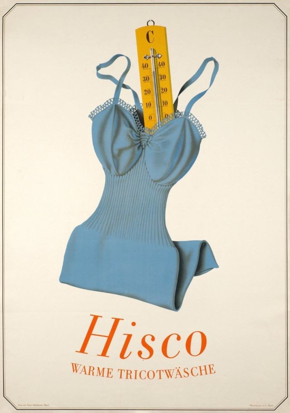 Hisco, Warme Tricotwäsche, circa 1943, vom Basler Künstler Peter Birkhäuser.