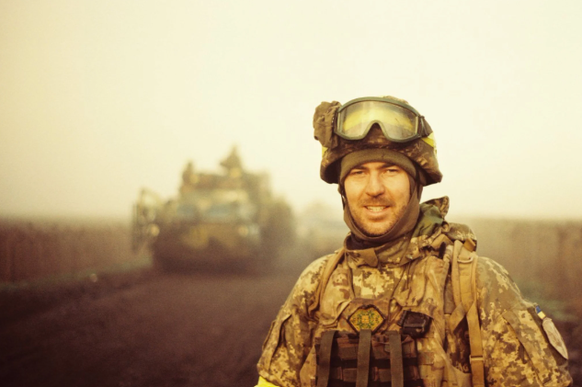 Jona Neidhart in der Ukraine im Jahr 2022.