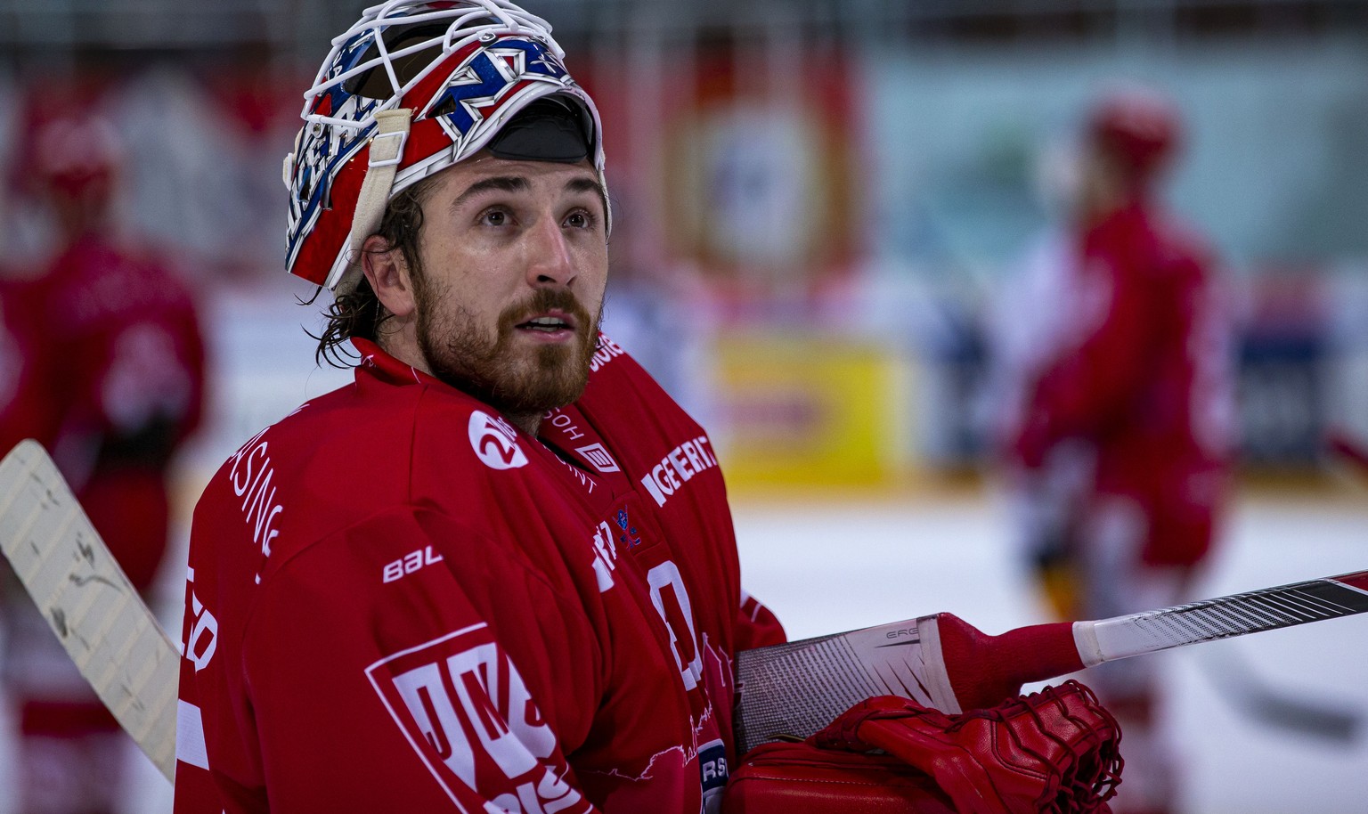 SC Rapperswil-Jona Lakers Torhueter Melvin Nyffeler nach dem Eishockey-Meisterschaftsspiel der National League zwischen den SC Rapperswil-Jona Lakers und dem EV Zug am Dienstag, 24. September 2019, in ...