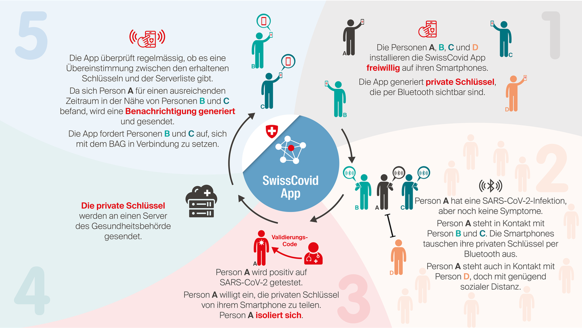 Diese Infografik zeigt in 5 Schritten die Abläufe und die verschiedenen Akteure.