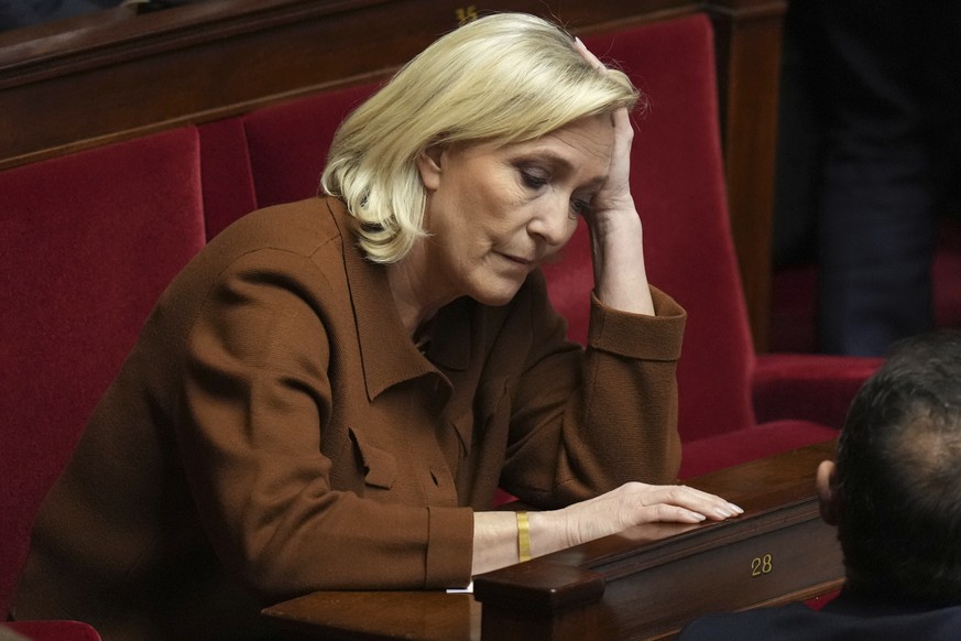 FILE - French far-right leader Marine Le Pen at the National Assembly, Tuesday, Jan. 14, 2025 in Paris. (AP Photo/Thibault Camus, File)
European Parliament-Le Pen.