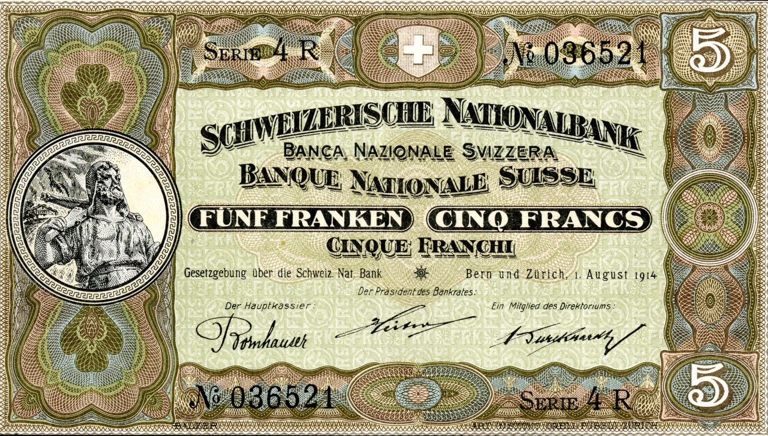 Die Geschichte Der Schweizer Banknoten Der Einsame Rekord Der 5 Franken Note Watson