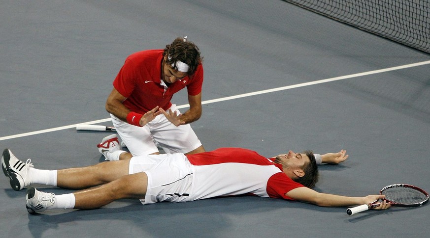 Unvergessen: Federer und Wawrinka holen Doppel-Gold an den Olympischen Spielen 2008 in Peking.