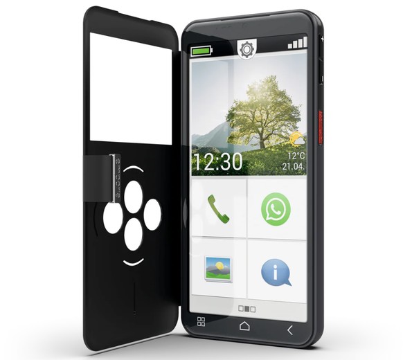 Das Emporia SMART.7lite mit physischer Notruftaste.