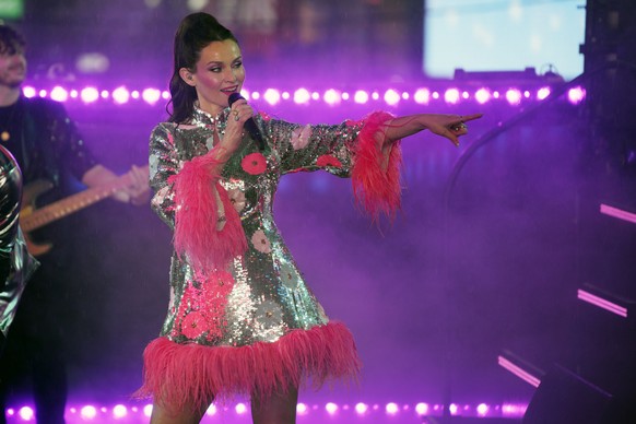 Sophie Ellis-Bextor performs during the Times Square New Year&#039;s Eve celebration on Tuesday, Dec. 31, 2024, in New York. (Photo by Charles Sykes/Invision/AP)
Sophie Ellis-Bextor