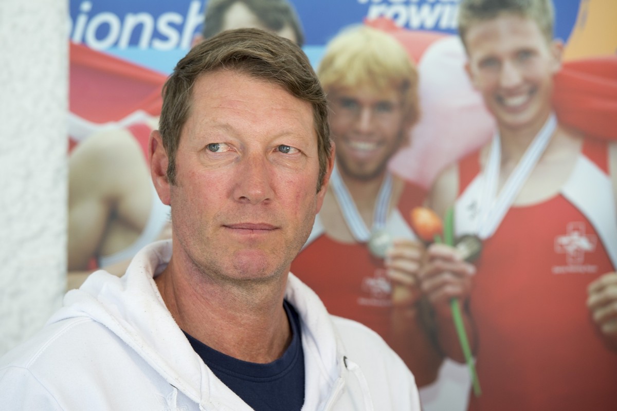 Der Headcoach der Schweizer Nationalmannschaft der Ruderer, der Neuseelaender Ian Wright an einem Medientermin am Mittwoch 6. April 2016 in Sarnen am Sarnersee. (KEYSTONE/Urs Flueeler)
