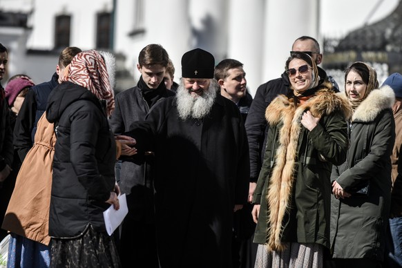 epa10550342 Pavlo, the abbot of the Kyiv-Pechersk Lavra and Metropolitan of the Ukrainian Orthodox Church of the Moscow Patriarchate (UOC-MP), joins believers of the UOC-MP at the Kyiv-Pechersk Lavra  ...