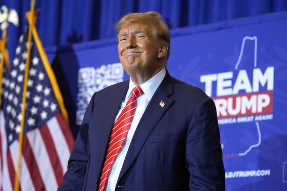 Republican presidential candidate former President Donald Trump smiles at a campaign event in Concord, N.H., Friday, Jan. 19, 2024. (AP Photo/Matt Rourke)