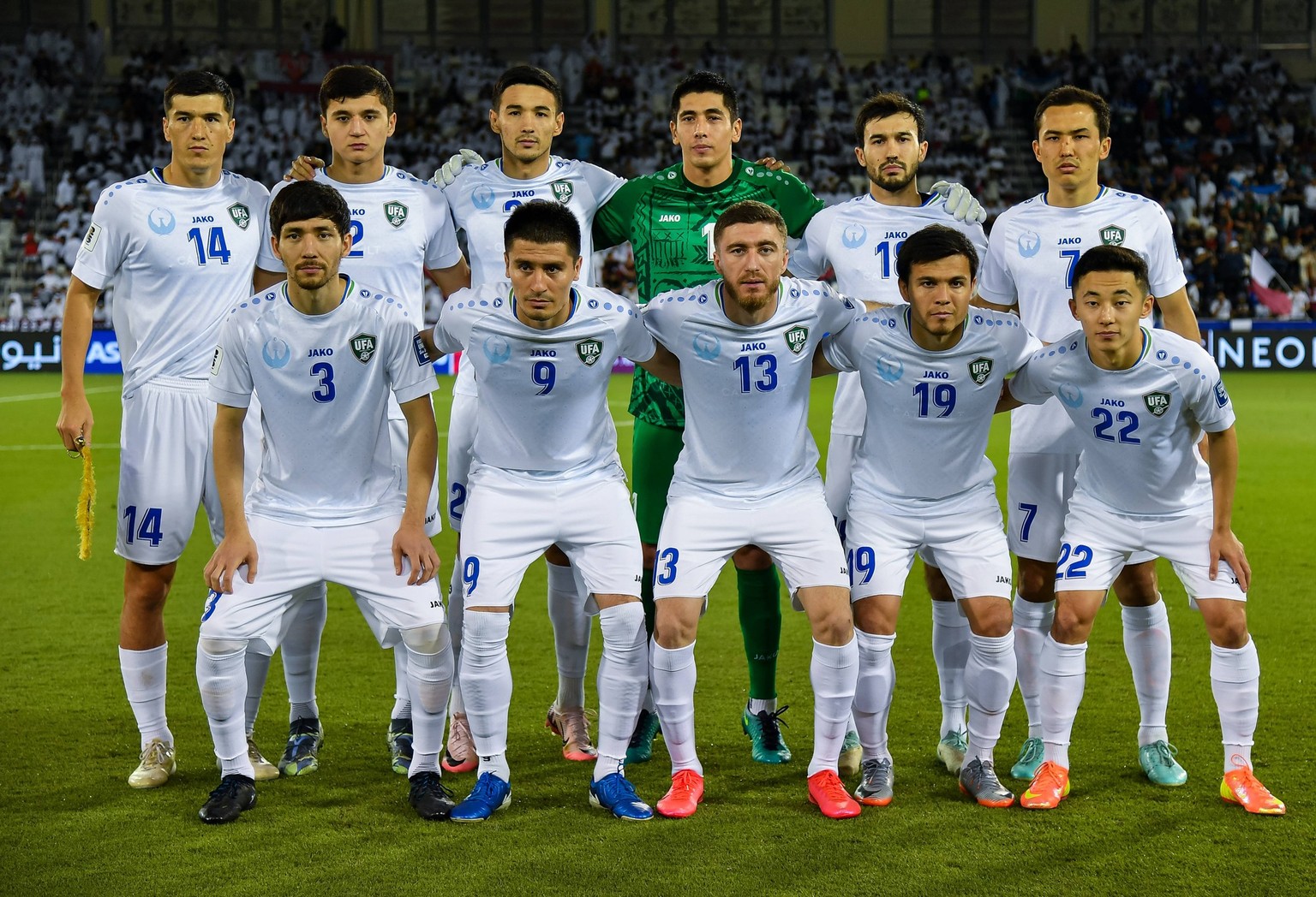 2026 FIFA World Cup, WM, Weltmeisterschaft, Fussball QUALIFIER -QATAR V UZBEKISTAN Uzbekistan team players pose for a team photo prior to the FIFA World Cup 2026 AFC Asian Qualifiers third round group ...