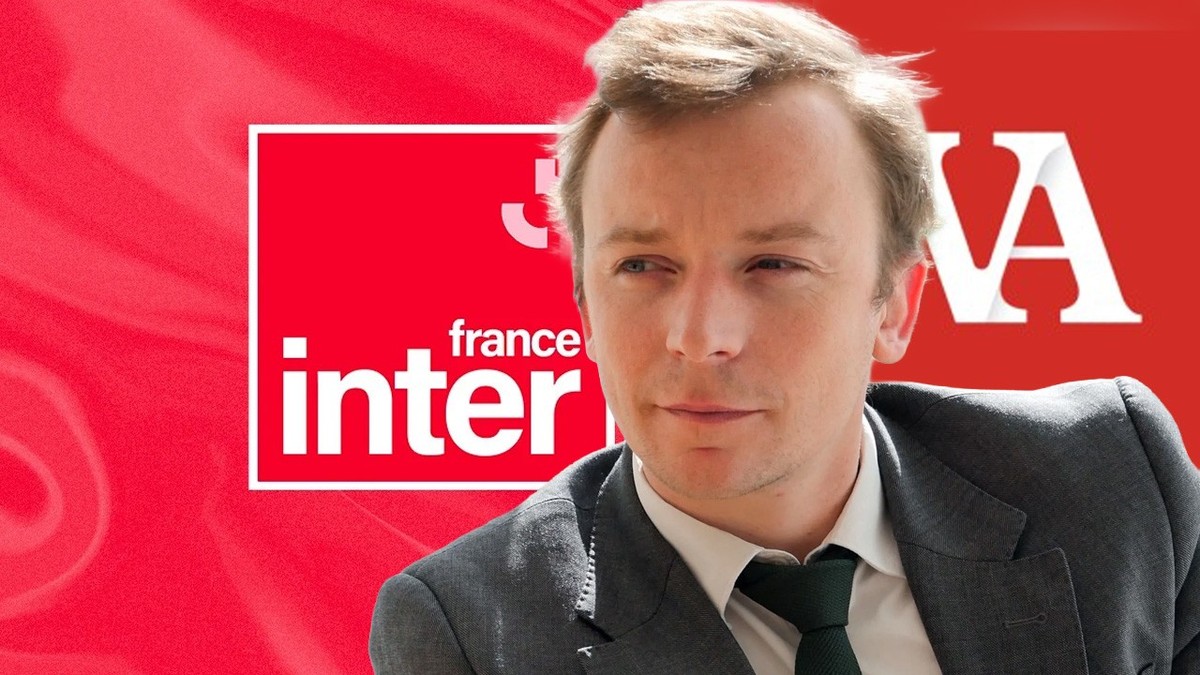Charles Sapin, directeur adjoint de Valeurs Actuelles. Les logos de France Inter et de Valeurs Actuelles.