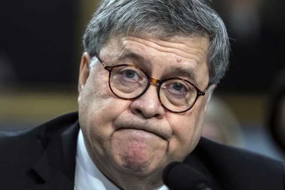 FILE - Attorney General William Barr appears before a House Appropriations subcommittee on Capitol Hill in Washington, April 9, 2019. The Justice Department under Attorney General William Barr imprope ...