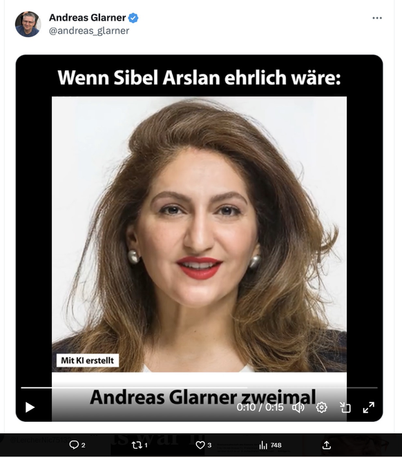 Zur virtuellen Puppe degradiert: Sibel Arslan, Grünen-Nationalrätin aus Basel-Stadt.