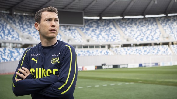 epa07456125 Switzerland&#039;s Stephan Lichtsteiner attends a training session at the Boris Paitchadze Dinamo Arena in Tbilisi, Georgia, Friday, 22 March 2019. Switzerland will face Georgia in their U ...