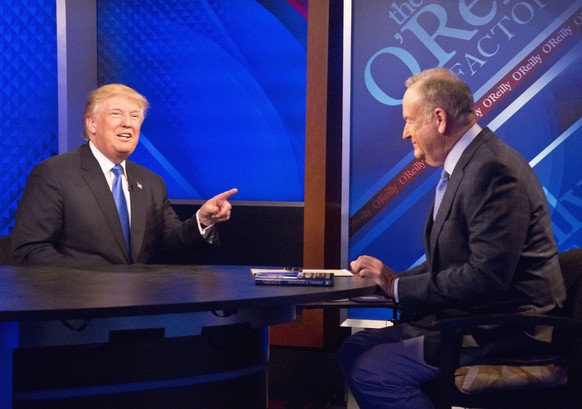 Republican presidential candidate Donald Trump speaks during his interview with Bill O&#039;Reilly on the Fox news talk show &quot;The O&#039;Reilly Factor,&quot; Friday, Nov. 6, 2015, in New York. (A ...