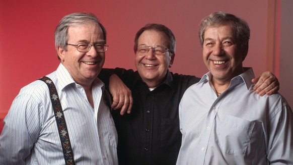 Das Trio Eugster, mit von rechts nach links: Vic (Viktor) Eugster, Guido Eugster und Alex Eugster, fotografiert am 17. Februar 2005 in Duebendorf. Das Trio Eugster ist die wohl erfolgreichste Schweize ...
