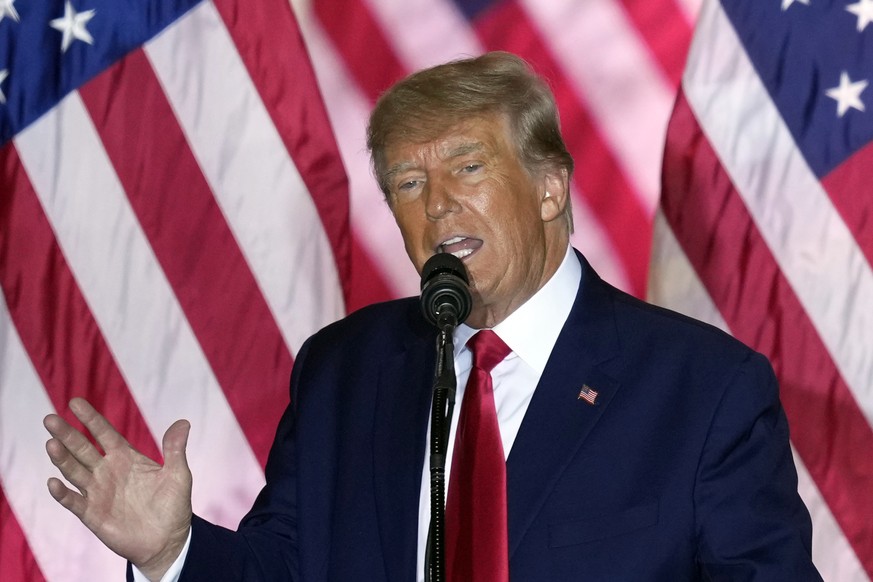FILE - Former President Donald Trump announces a third run for president as he speaks at Mar-a-Lago in Palm Beach, Fla., Nov. 15, 2022. A prosecutor on Thursday, Dec. 1, 2022, said Trump
