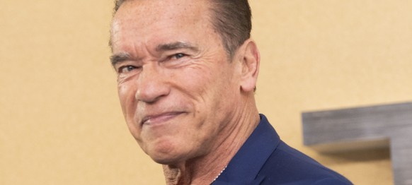 epa07926777 US actor Arnold Schwarzenegger of Austrian origin poses for photographers during the &#039;Terminator: Dark Fate&#039; photocall at the Mandarin Oriental Hotel in London, Britain, 17 Octob ...