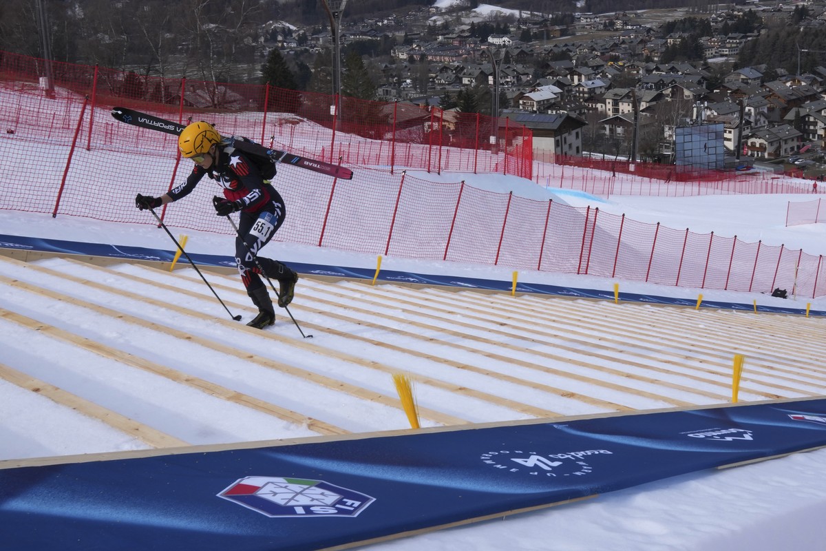 United States' Kelly Wolf competes during the women's mixed relay race at the Ski Mountaineering World Cup event in Bormio, Italy, Sunday, Feb. 23, 2025. (AP Photo/Antonio Calanni)
2026 Wint ...