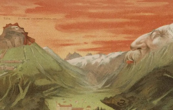 Noldes Berggesichter waren inspirierend und wurden von zahlreichen Zeitgenossen kopiert, wie diese Postkarte zeigt.