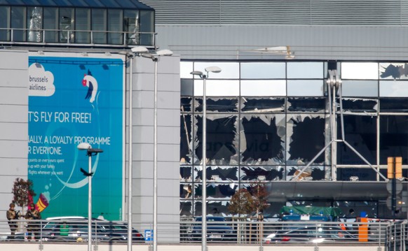 Der Flughafen in Brüssel nach den Bombenexplosionen.