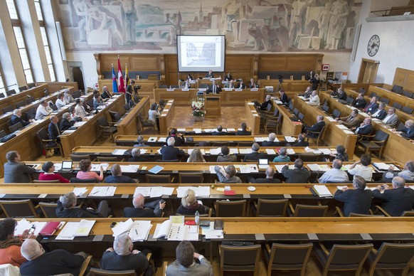Mitglieder des Auslandschweizerrats debattieren im Rathaus in Bern.